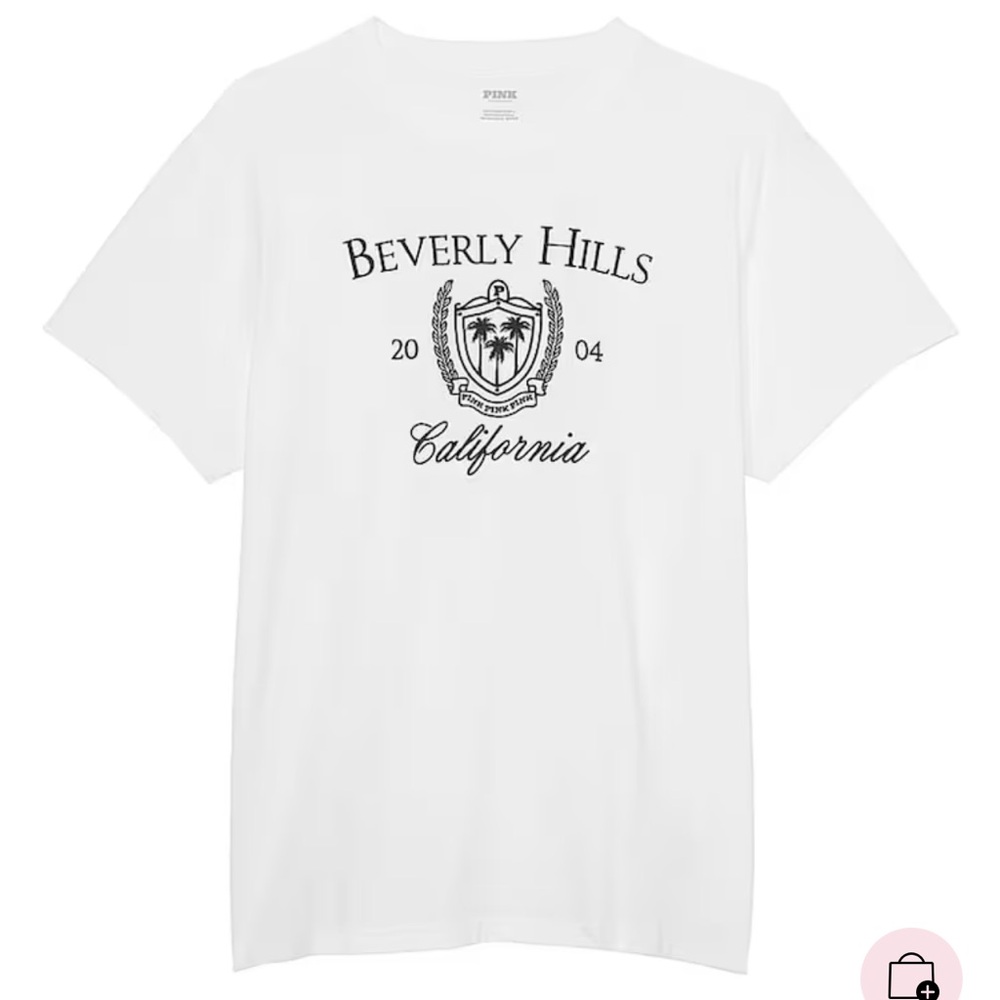 PINK V S Short Sleeve Oversized
Campus T-Shirt “ Beverly Hills 2004 California “ - Picture 3 of 4
